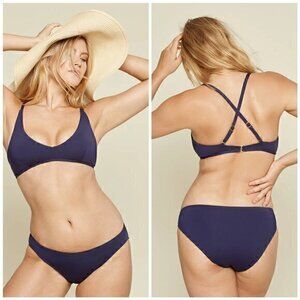 Andie Swim The Bikini Bottom Navy Size M NWT